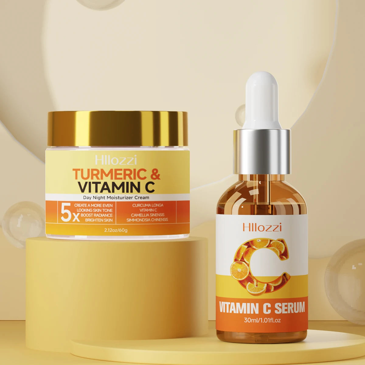 🍊 Sérum Vitamine C au Curcuma – Éclat et hydratation intense