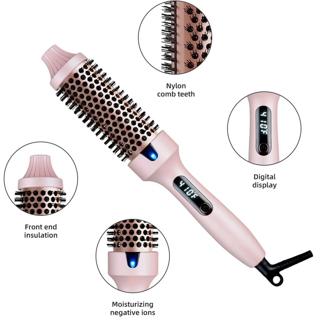 Brosse Lissante Chauffante – Ions Négatifs, 10 Températures & Écran LED