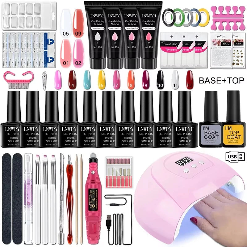 Kit Manucure Semi-Permanente – Gel UV, Lampe & Perceuse Électrique