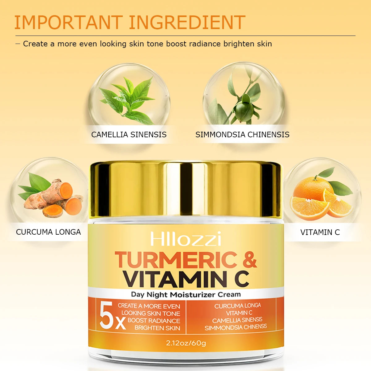 🍊 Sérum Vitamine C au Curcuma – Éclat et hydratation intense
