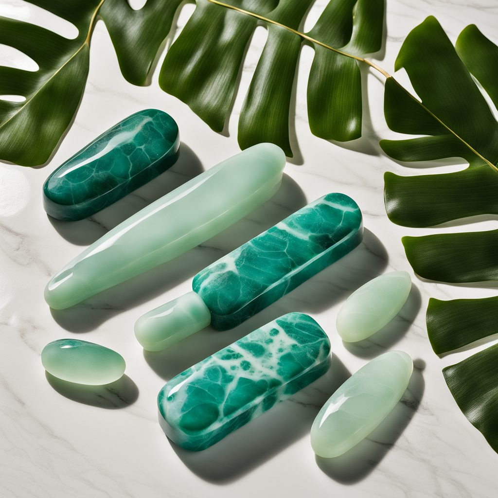 Rouleau de Jade Naturel & Gua Sha - Set Massage Visage Anti-Rides