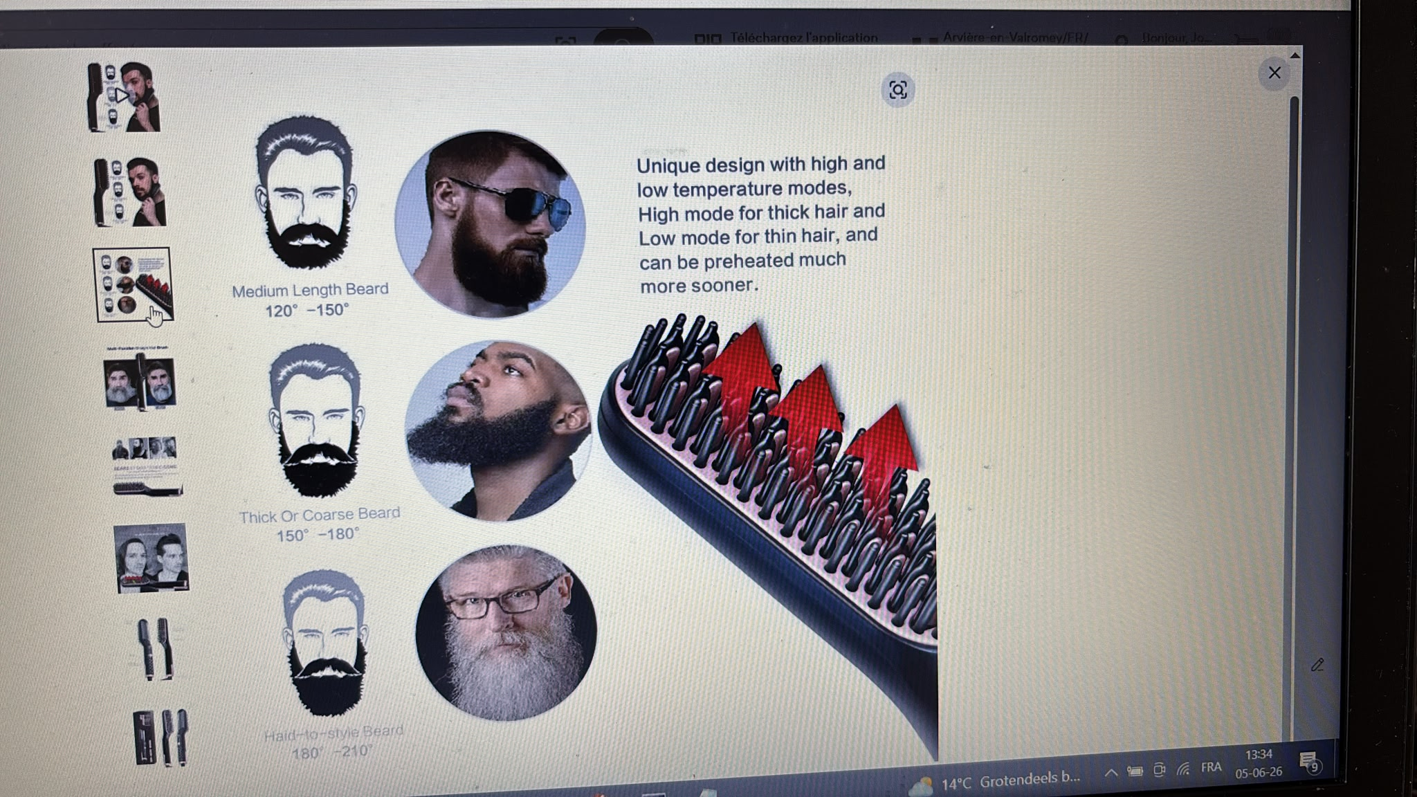 Brosse Lissante Multi-Fonction – Barbe & Cheveux, Ions Négatifs